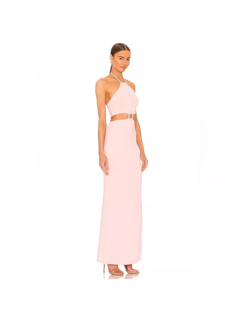 Alice+Olivia Marguerite cutout jersey halterneck maxi dress